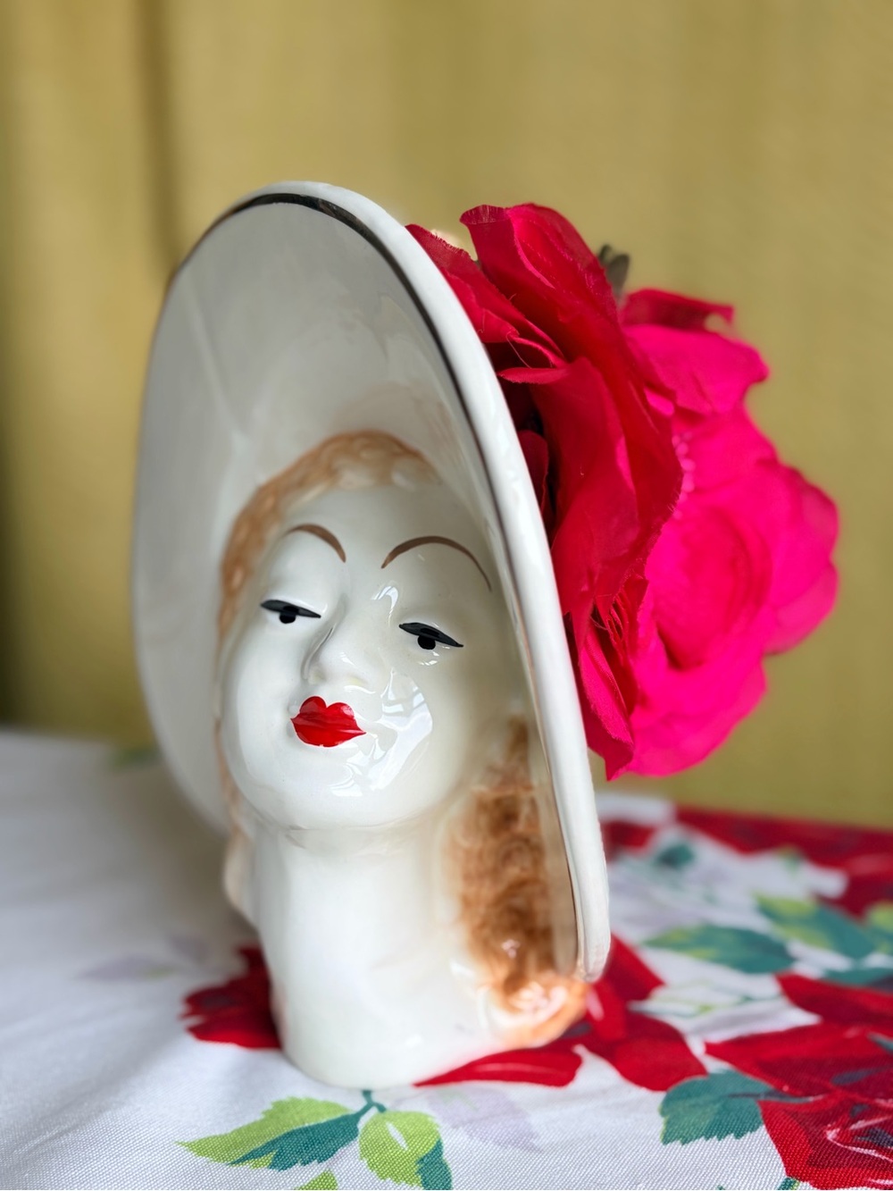 Vintage Ceramic Lady Head Vase